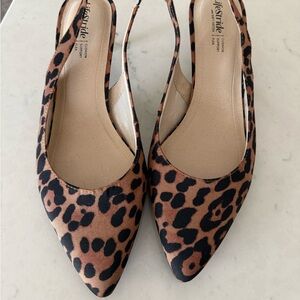 Life Stride Animal Print Slingback Heels